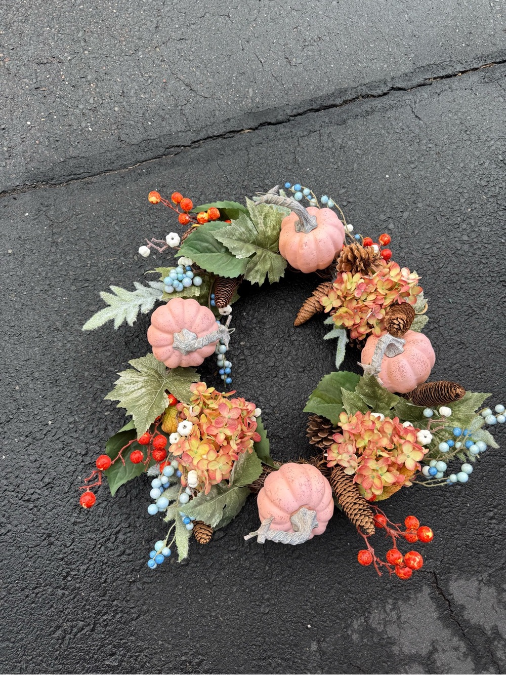 Decorative fall wreath pumpkins home decor